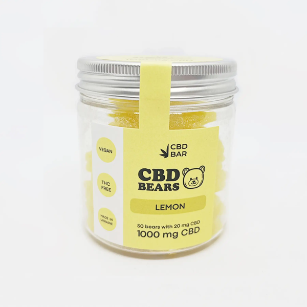 Желейні CBD ведмедики зі смаком лимона 80г 1000мг CBD Vegan (Термін до 04.2025) Желейні CBD ведмедики зі смаком лимона 80г 1000мг CBD Vegan (Термін до 04.2025)