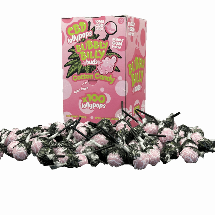 Льодяник CBD 10mg Cotton Candy Bubbly Billy