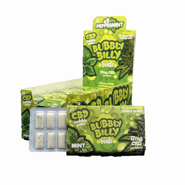 Жуйки CBD 17mg Peppermint Bubbly Billy (пластинка) Жуйки CBD 17mg Peppermint Bubbly Billy (пластинка)