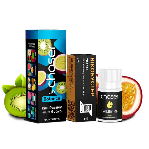 Набір Chaser Lux Kiwi Passion fruit Guava 30 ml Набір Chaser Lux Kiwi Passion fruit Guava 30 ml